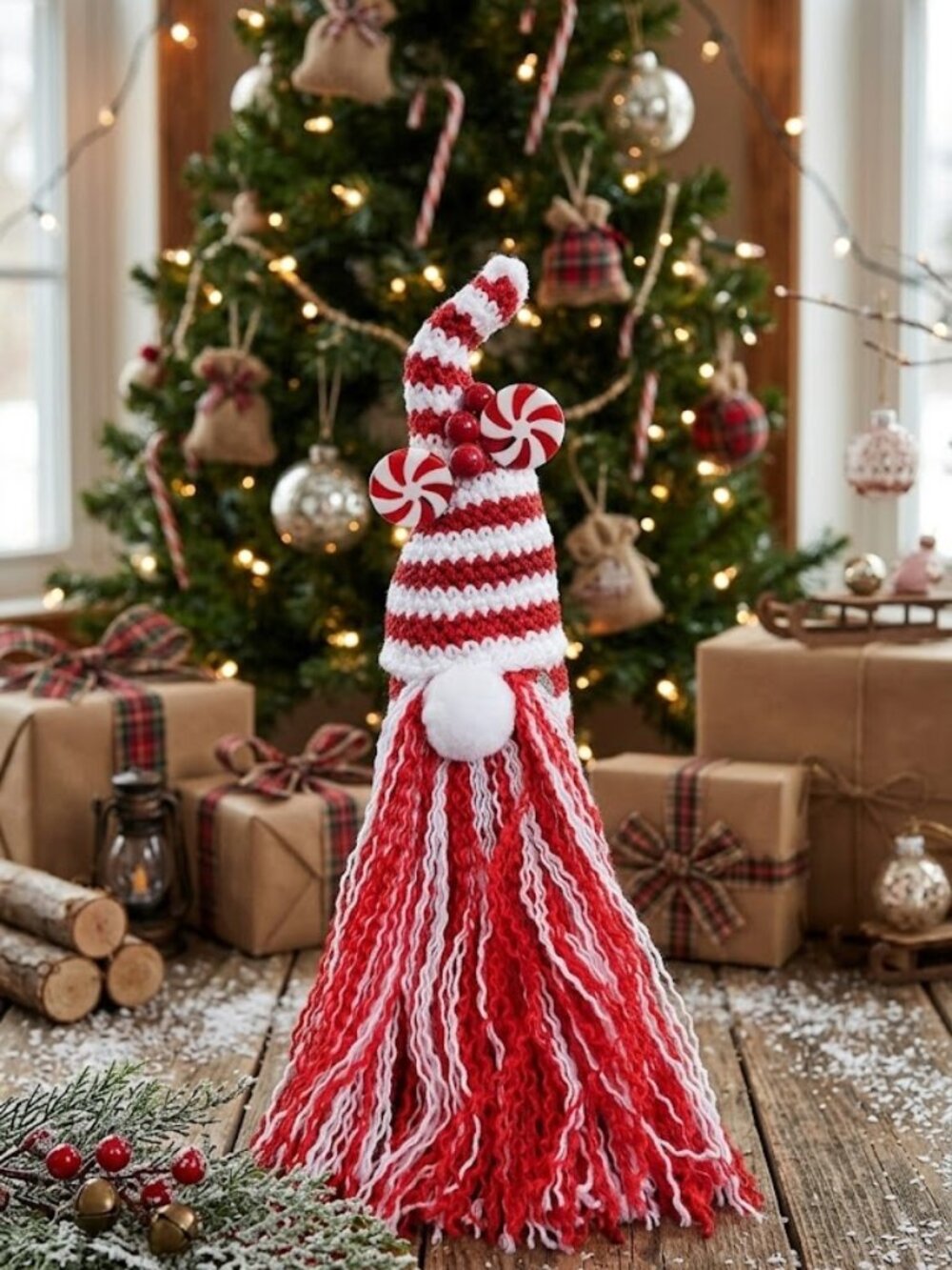 Handmade Christmas themed gnome